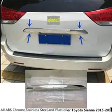 Free shipping car styling panel ABS chrome Rear door trunk tailgate frame plate trim lamp 1pcs For Toyota Sienna 2015 2016 2017
