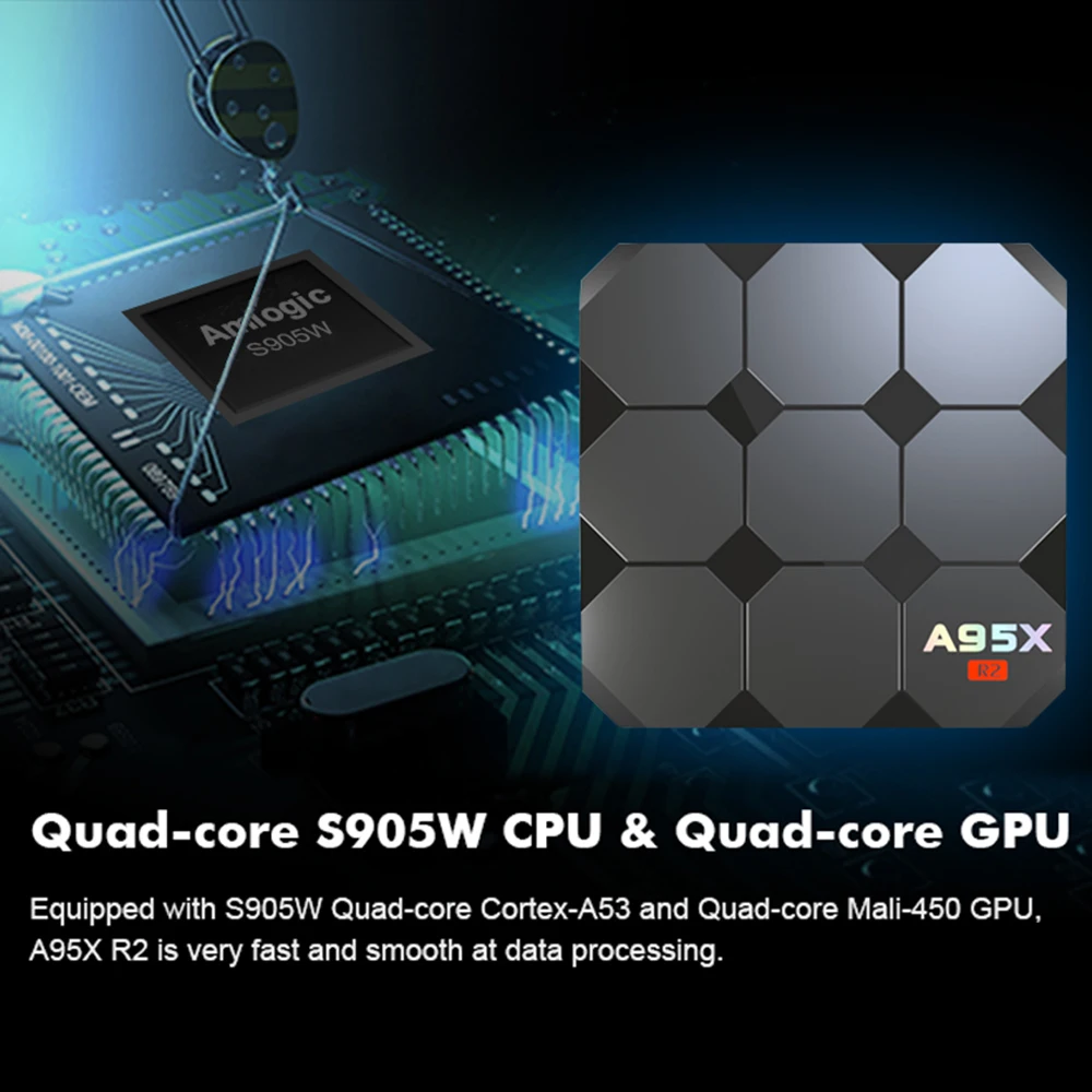 A95X R2 Amlogic S905W четырехъядерный Смарт Android 7 1 TV Box 2 Гб RAM 16 ROM 4G WiFi 100 м LAN Мини ПК H.265 HDR10 HD