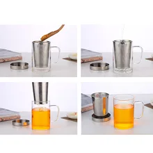 Behogar 3 шт. прозрачное стекло высокая термостойкость чай заваривания воды сок кофе цветок чайные чашки, кружки с крышками ситечко