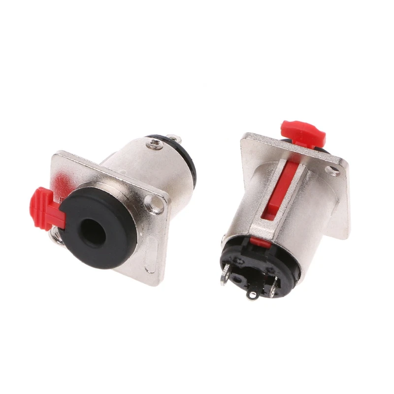 

2 Pcs 6.35mm Audio Female Panel Mount Plug Connector Socket Audio Panel Mount