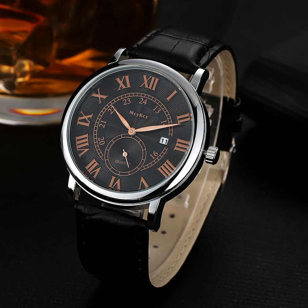 

Women Men Watch Noble McyKcy Military Leather Waterproof Quartz Analog Army Men's Date Wrist Watchesdropshipping hot sale 3*