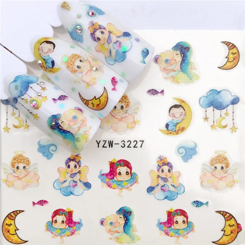 YWK 1 PC Flower / Animal Designs Water Transfer Sticker Nail Art Decals DIY Fashion Wraps Tips Manicure Tools