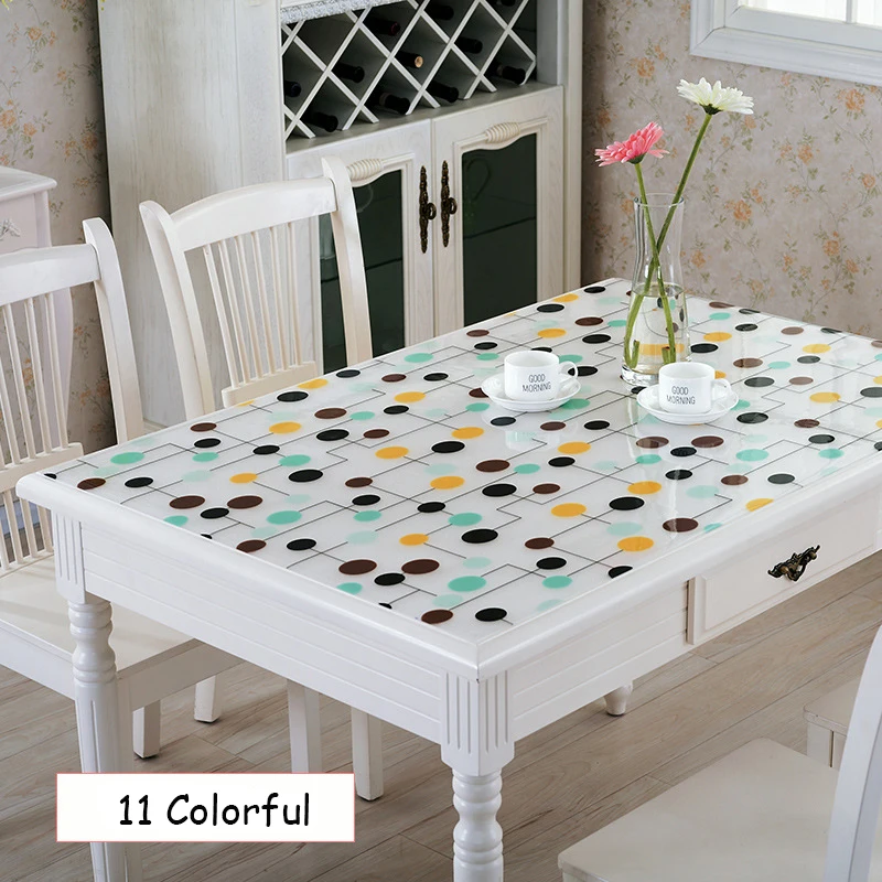 Soft Glass PVC Transparent Waterproof Anti-hot Tablecloth Home Coffee Mat Table Cover Kitchen Oilcloth for Wedding Party Soft Glass PVC Transparent Waterproof Anti-hot Tablecloth Home Coffee Mat Table Cover Kitchen Oilcloth for Wedding Party