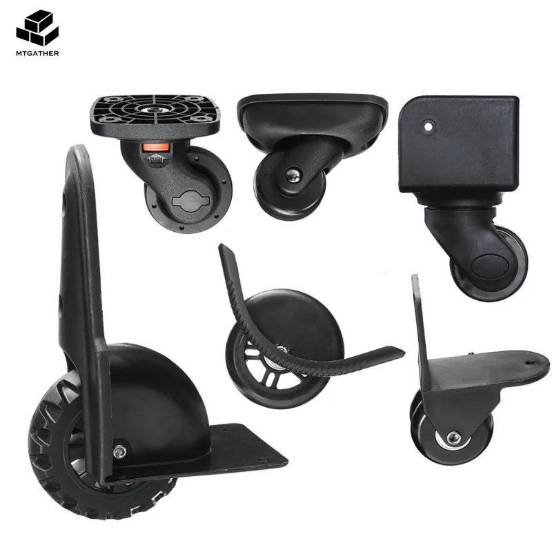 

MTGATHE 6 Types 2Pcs Plastic Replacement Left And Right Luggage Suitcase Universal Black Wheels Easy Install Dual Roller Wheels