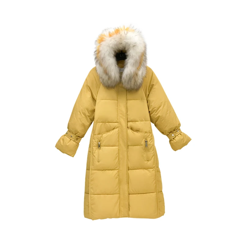 Новое поступление, женская зимняя куртка, теплая, утолщенная, с капюшоном, с меховым воротником, Женская длинная парка, пальто высокого качества