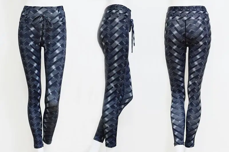 Сексуальные штаны для йоги с принтом листьев, женские эластичные спортивные колготки для бега, черные леггинсы для фитнеса, спортивная одежда, спортивные штаны