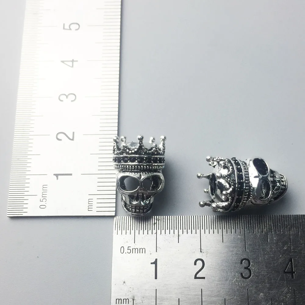 Бусы браслет цепочка с черепом король Карма винтажное украшение в подарок для Томаса мужчин из стерлингового серебра 925 пробы подходят подвески и амулеты