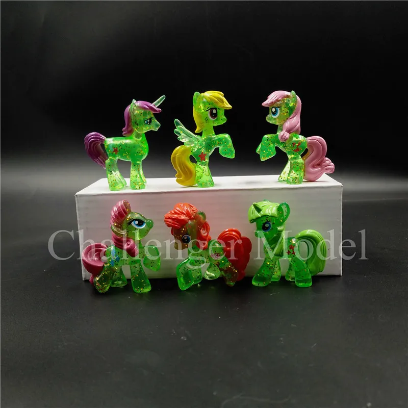 6 Pcs/set 3-5cm Cute PVC Unicorn Pony Princess Action Figures Toy Doll Earth Ponies Pegasus Alicorn Bat Figure Dolls For Girl