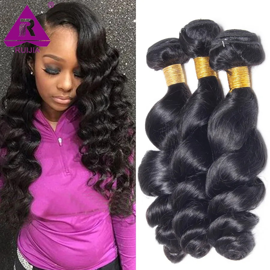 

7A Unprocessed Malaysian Loose Wave Human Hair 3 Bundles Malaysian Loose Wave Human Hair Weave Bundles 3PCS Loose Wave Mink Hair