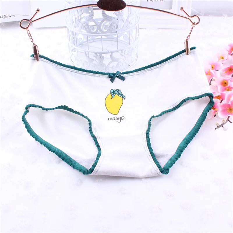 New Mango Print Girls Underwear Women's Panties Cotton Blend Casual Comfortable Breathable