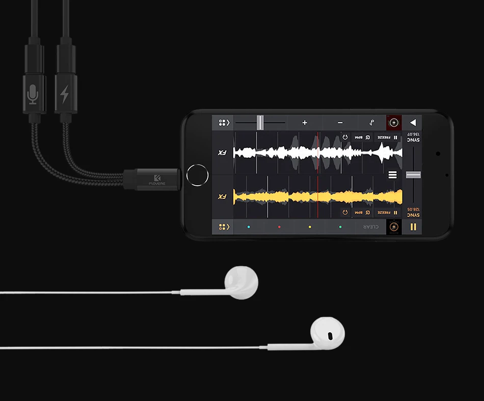 FLOVEME 2 в 1 для Lightning-аудио конвертер для iPhone X 7 8 Plus разветвитель разъем для наушников кабель USB адаптер для Apple IOS 11