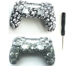 Front & Back Skull Style Custom Housing Shell Case Cover Skin Repair For Sony Playstation 4 PS4 Controller Gamepad+Screw Driver