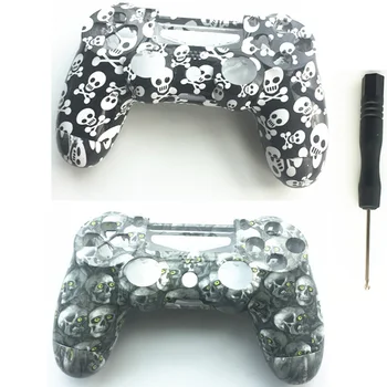 

Front & Back Skull Style Custom Housing Shell Case Cover Skin Repair For Sony Playstation 4 PS4 Controller Gamepad+Screw Driver