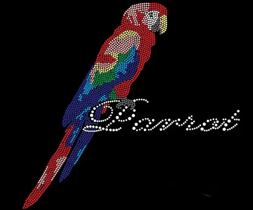 

Parrot iron on transfer iron on rhinestone transfer designs hot fix rhinestone motif designs applique patches for shirt