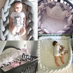 Crib Sides Bumper 3M Long Baby Bed Knot Protector Handmade Braid Plush Baby Bed Fence Bumper Infant Pillow Baby Room Decor Crib Sides Bumper 3M Long Baby Bed Knot Protector Handmade Braid Plush Baby Bed Fence Bumper Infant Pillow Baby Room Decor