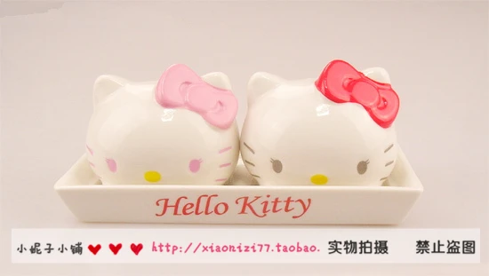 Hello kitty милый розовый цвет катетер кухня вкус мини бутылка костюм керамика пищевые контейнеры банки для специй коробка для хранения