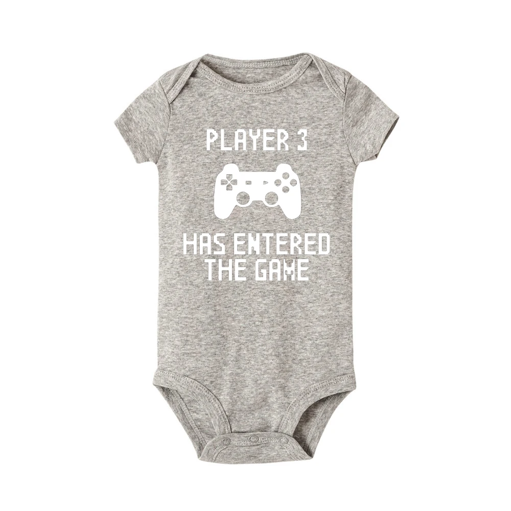 Player 3 Has Entered The Game Baby Newborn Boys Girls Bodysuits Summer Infant Toddler Jumpsuits Onesie Outwear 0-24Months - Цвет: R216-SRPGY-