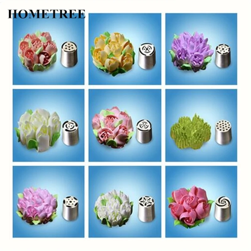 

HOMETREE Kitchen Stainless Steel Cream Mouth Nozzle Cream Tips Cake Decoration Chewing Gum Pipe Flower Mouth Baking Tools H816
