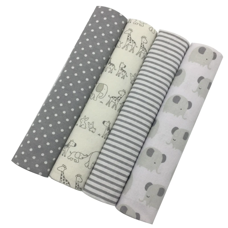 Cotton Baby Blanket 4pcs/Lot Flannel Quilt Receiving Newborn 100x76cm