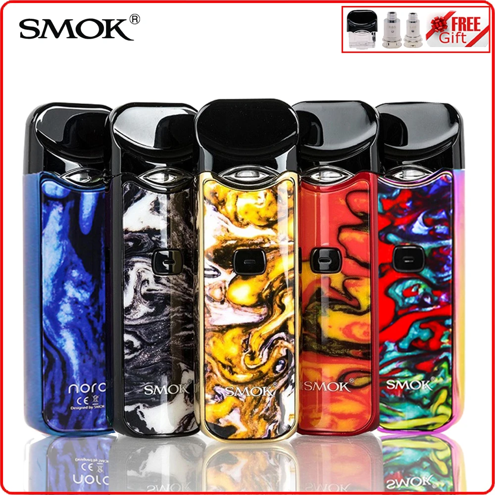 Original SMOK Nord Kit E Cigarette Button Pod Anti Leaking Mini Vape Pen 1100mAh Battery Coil