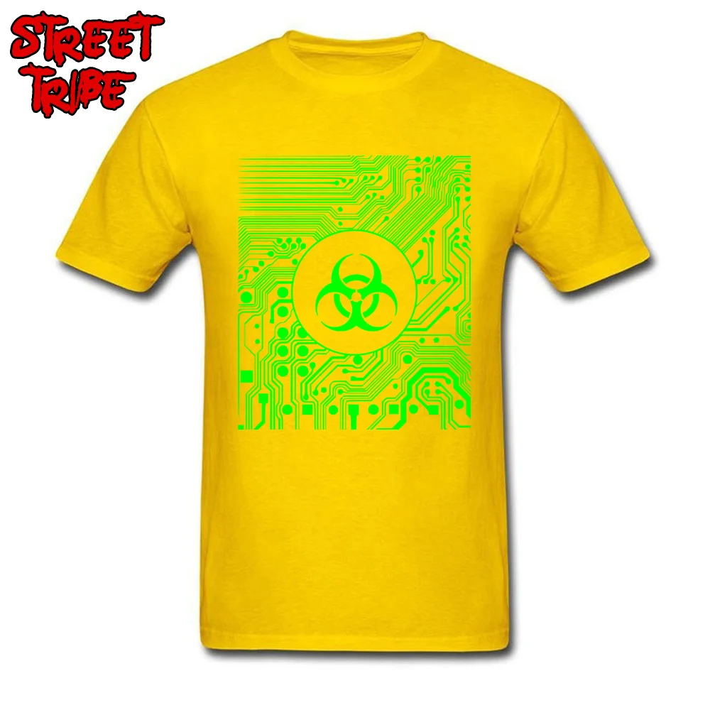100% Cotton Men Short Sleeve comfortable T Shirt cosie Tops Shirts Slim Fit Group O-Neck Tees Drop Shipping Cyber goth   Biohazard Green yellow