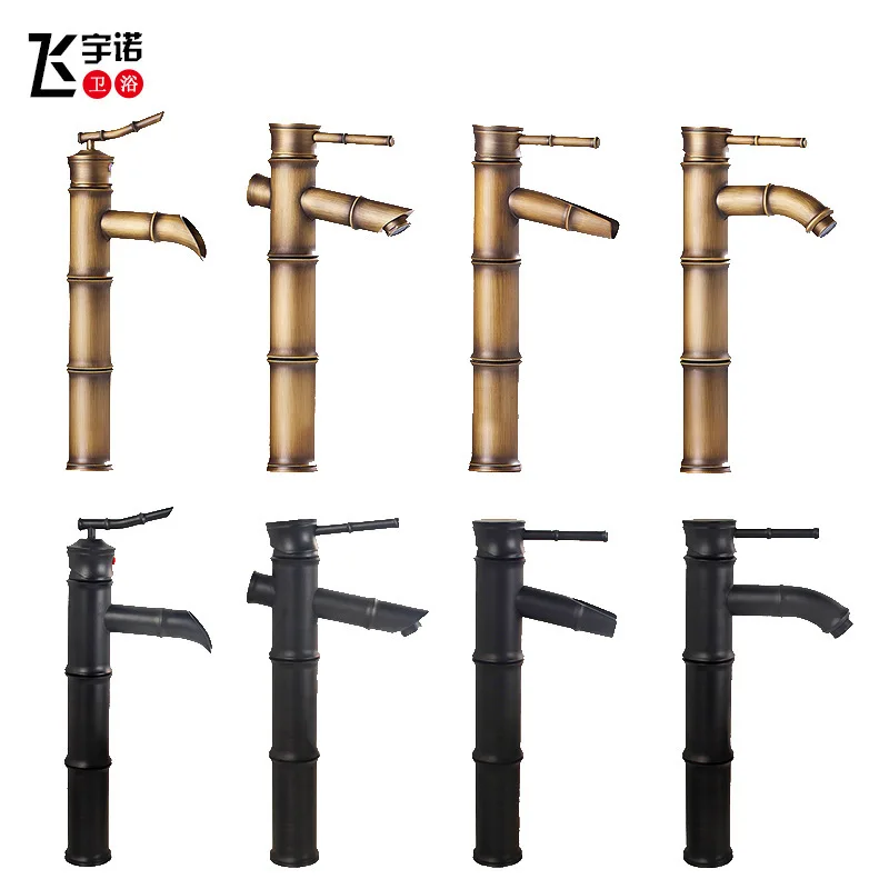 

European archaize basin faucet copper all hot and cold mix water bamboo basin tap faucets Deck Mounted