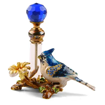 

4ml Vintage Metal Bird Glass Empty Perfume Bottle Container Decor Ladies Gift Free Shipping
