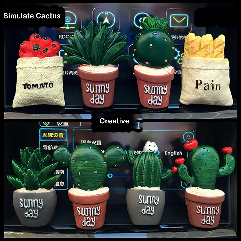 Resin Cactus Car Air Conditioning Vent Perfume Clip Creative Cute Air Freshener Fragrance Solid Balm Decoration Ornaments