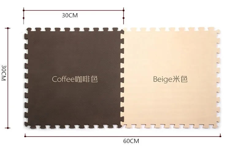 10 шт. 30*30 см кофе и бежевый цвет водостойкий EVA блокировка пены коврик