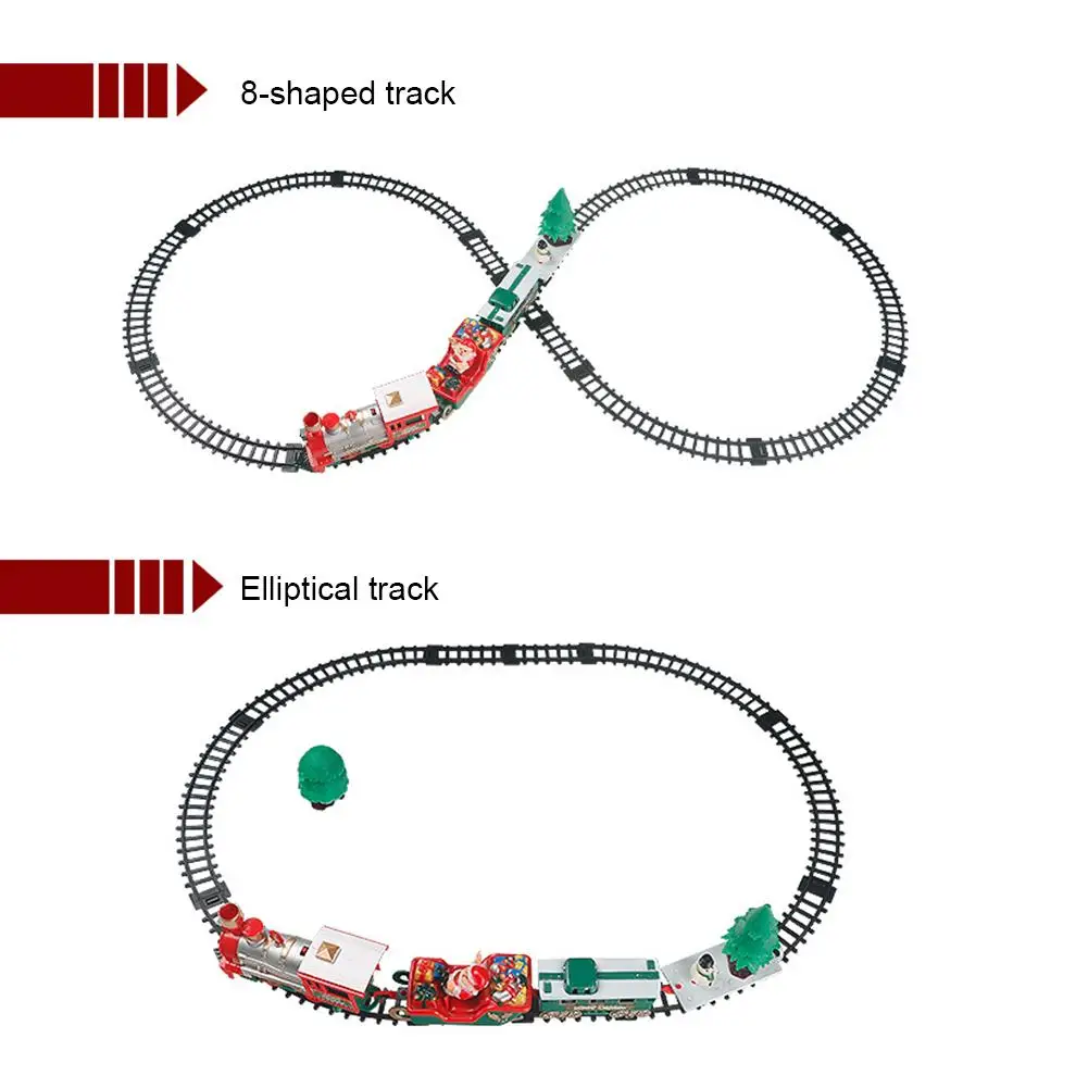 Детский трек маленький игрушечный поезд электрический свет музыка Рождество поезд Моделирование Классический силовой трек поезд набор детский подарок на праздник