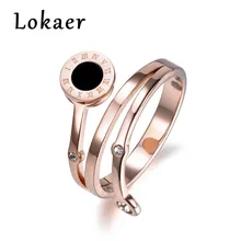 Lokaer мозаичные кольца с кубическим цирконием в римском стиле, ювелирные изделия из розового золота, обручальное кольцо из нержавеющей стали R180080333R