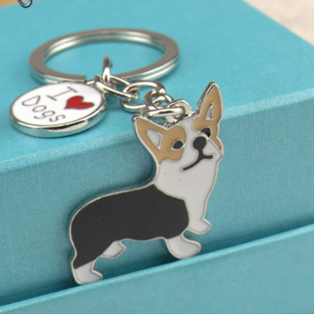 

Cute Dog Shape Key Chain Cheap Lovely Keychain Car Keyring Very Key gift Corgi Dog Figure Dogs Key Ring Shape