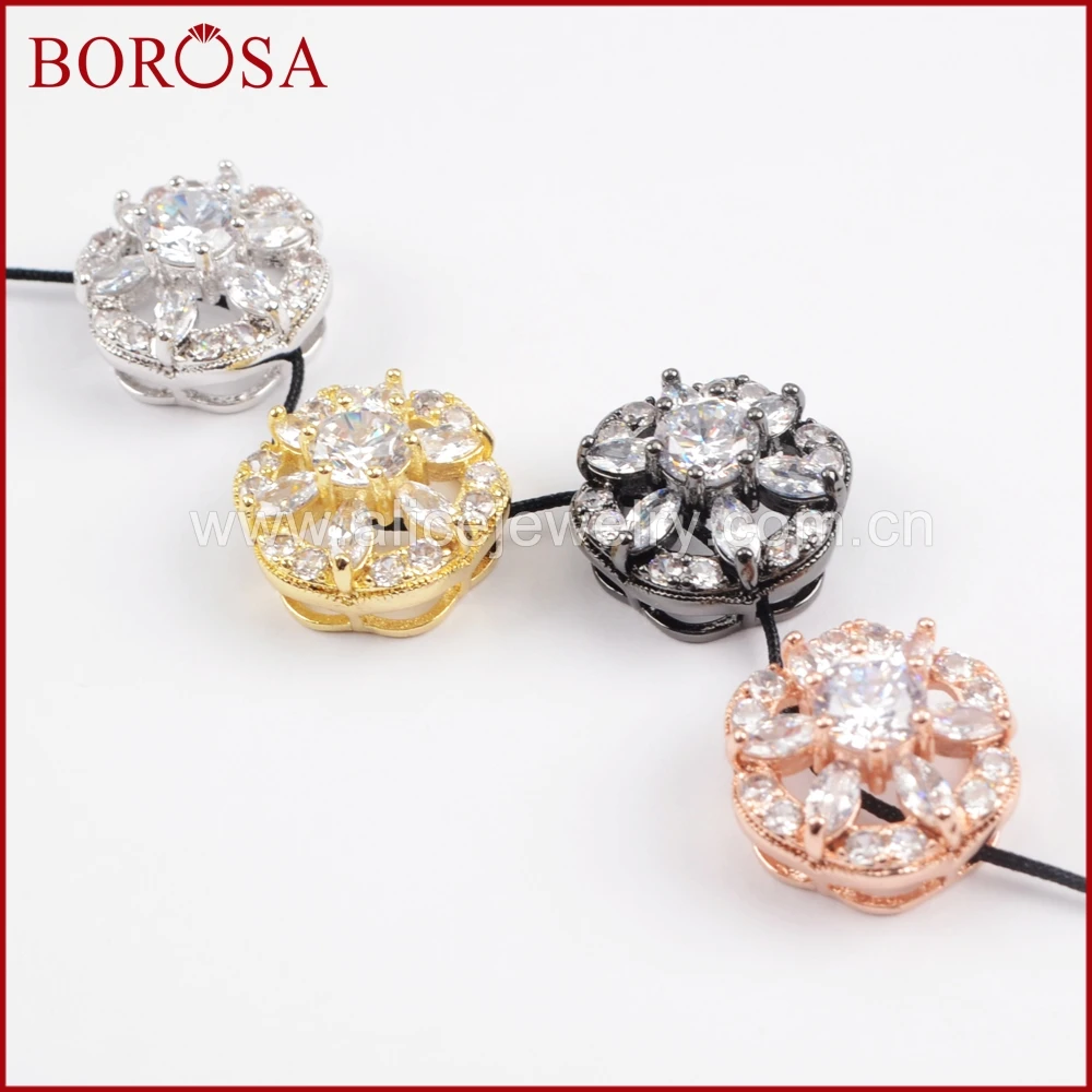 BOROSA 20 шт. модные разноцветные CZ микро паве цирконий белый кристалл соединитель