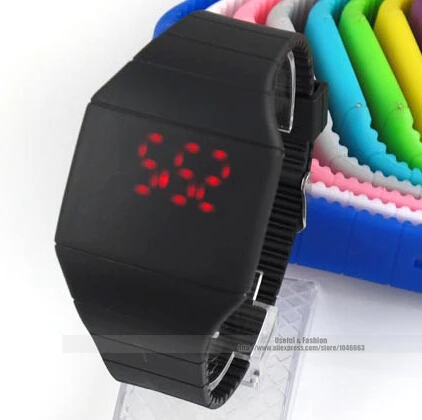 2PCS/LOT Women's Fashion Watches Men Colorful Digital Display Red LED Watch men's Touch Screen Silicone Sport Wrist Women | Наручные