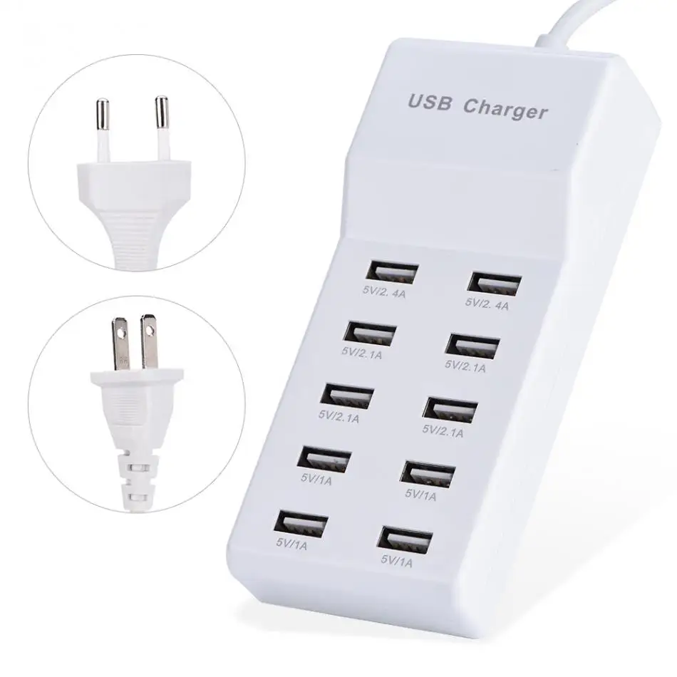 

10-Port MAX Output 5V 10A USB Fast Charging Charger Power Adapter Station for Samrtphone MP3/MP4/PDA/DV/Digital cameras