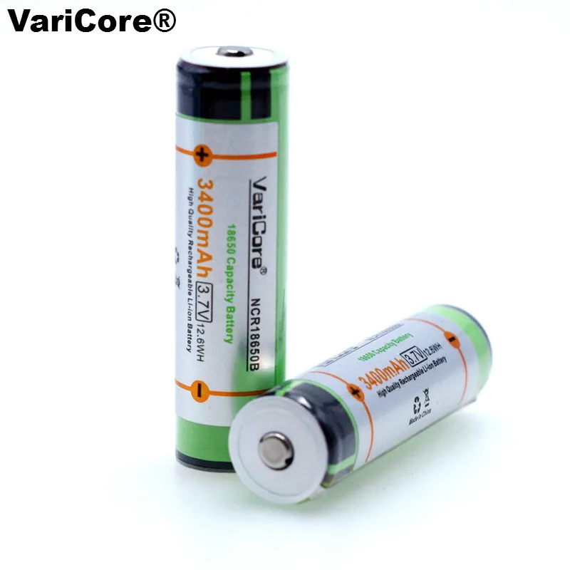 

2PCS VariCore Original Protected 18650 NCR18650B 3400mAh Rechargeable Li-lon battery with PCB 3.7V +Storage box