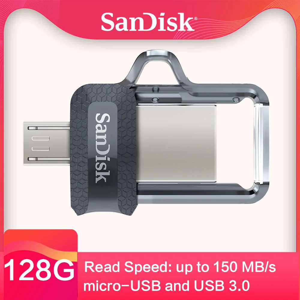 SanDisk Ultra Dual OTG USB флеш-накопитель 32 Гб 16 Гб USB 3,0 флеш-накопители 128 ГБ флеш-накопители 64 Гб Поддержка 0fficial проверка 150 м/с