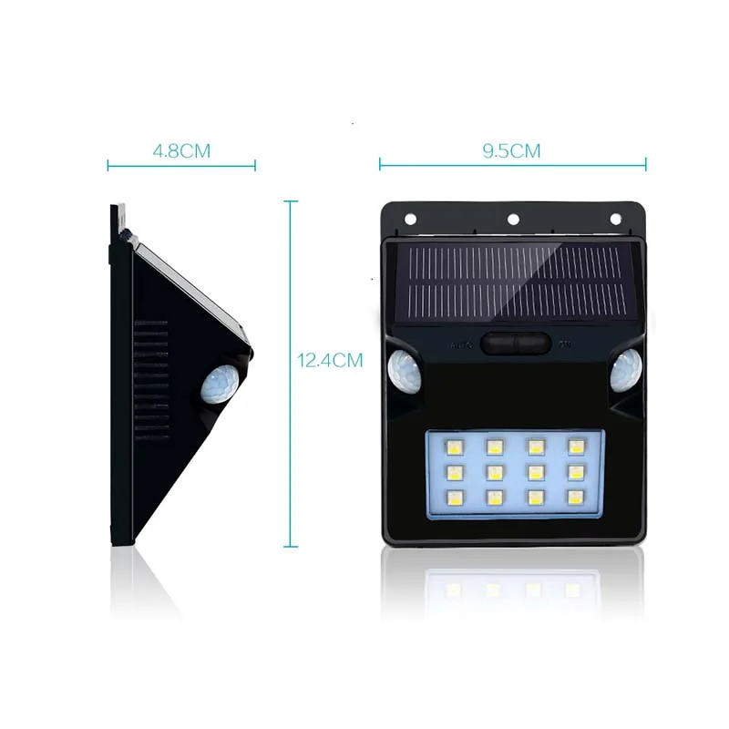 RGBW Led Solar Lights with Motion Sensor Lamp 12leds 5050 Waterproof Luce Solare Solar Led Lamp for Garden Yard Wall Lightings (10)