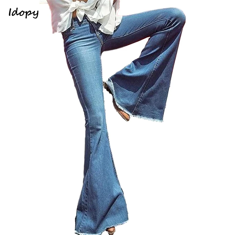 Idopy Women`s Flared Jeans Retro Style Bell Bottom Jeans 80`s Elegant ...