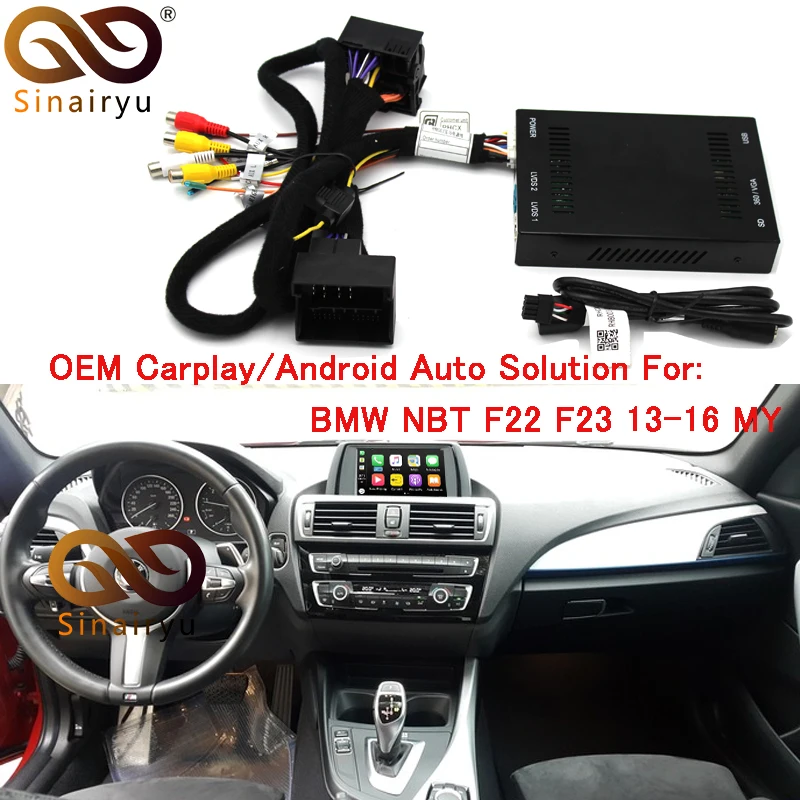 

Sinairyu Aftermarket OEM Apple Carplay Android Auto F22 F23 Solution Upgrade IOS Airplay Retrofit Box for BMW Plug and Play