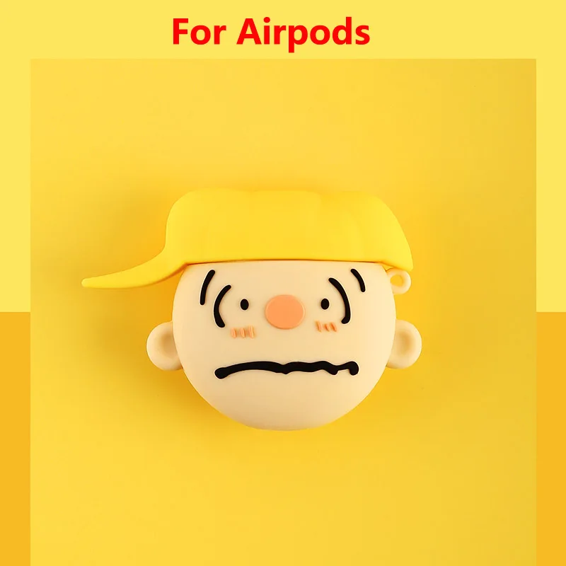 

Silicone Case For Apple Airpods 1/2 Cute Cartoon Snoopy Charlie Brown Protective Cover Wireless Bluetooth Headphones Accessories