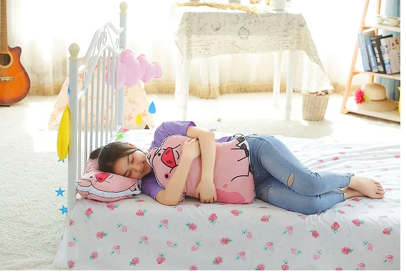 45-50 см, милая плюшевая подушка-поросенок, 3 вида, мягкая пуховая хлопковая Розовая кукла-поросенок, детская подушка, подарок для девочек, детей