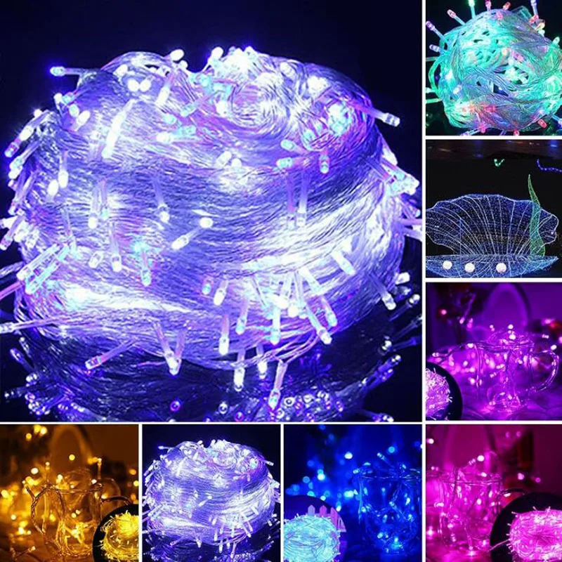 10 м 100LED Сказочный светильник на бретельках вечерние лампы для свадебного