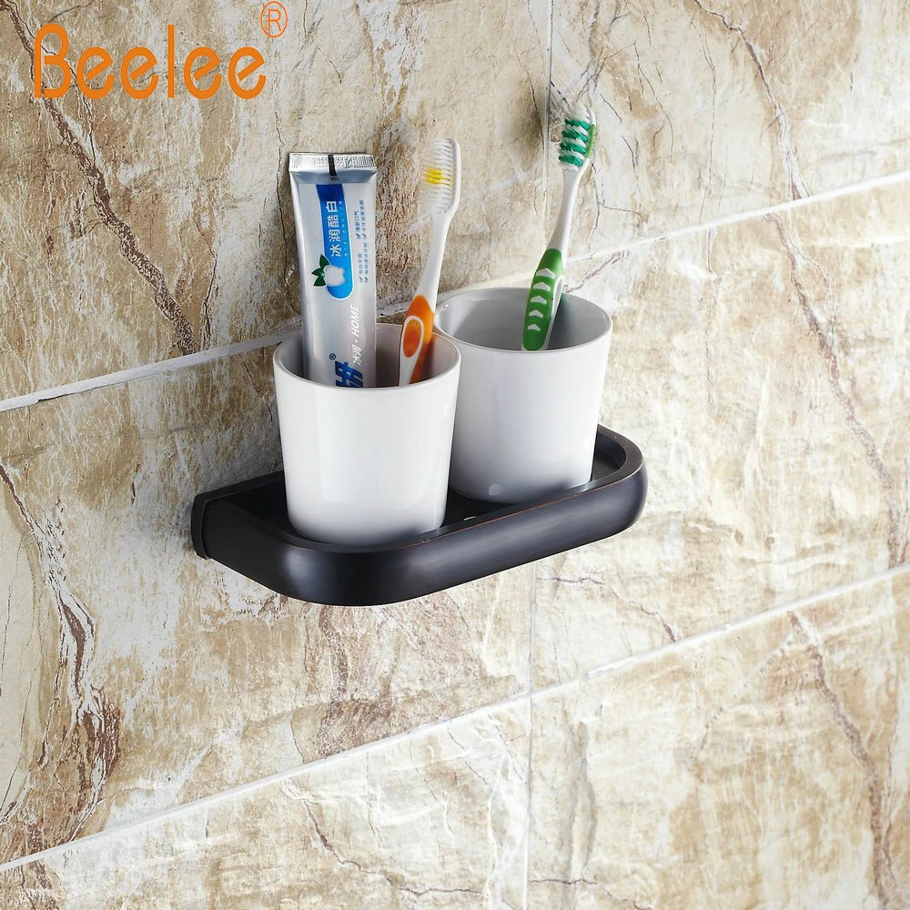 Beelee BA7408B bathroom cup holder Lavatory Double ceramic tumbler cup ...