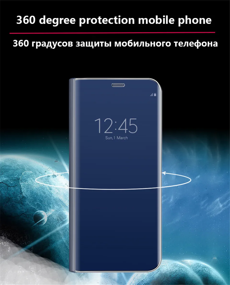 Зеркальный флип-чехол для samsung Galaxy A40 A70 A50 A90 A20 A30 M20 A10 M10 S9 S8 S7 Plus Note 9 8 A3 A5 A7 J4 J6 A6 A8