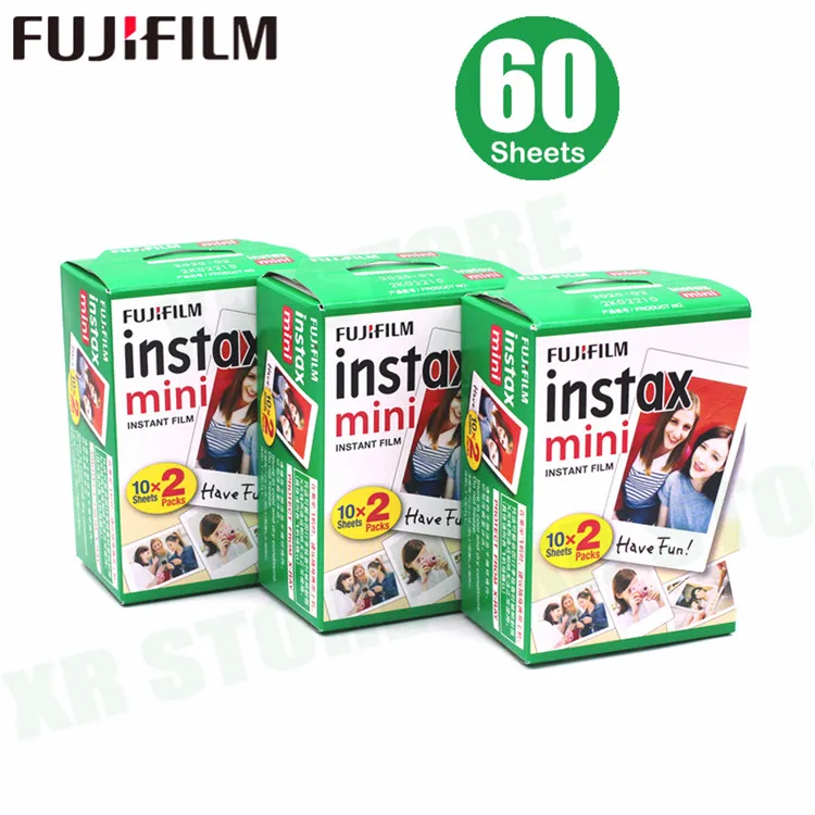 60 sheets 10-200 листов Fujifilm Instax Mini пленка с белым краем 10 20 40 60 80 100 200 листов для FUJI Instant instax mini 8 9 камера фото - Цвет: 60 sheets