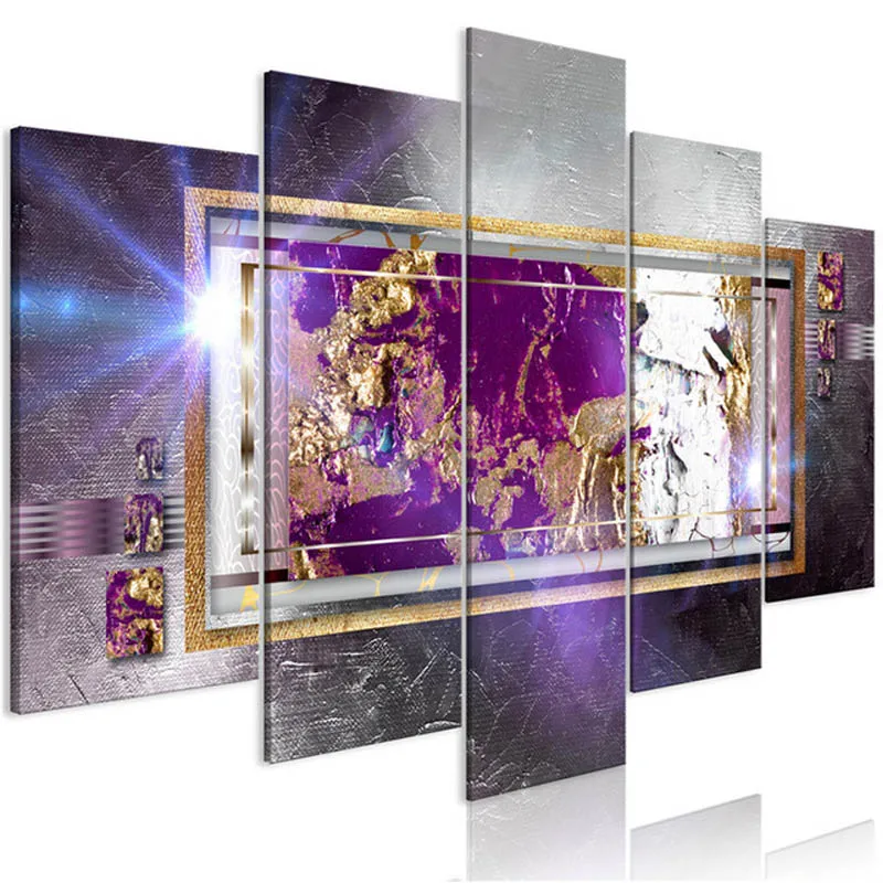 5 шт. абстрактный Настенный декор ручной работы алмазная живопись Золотой отражение картины из стразов бриллианты вышивка полный