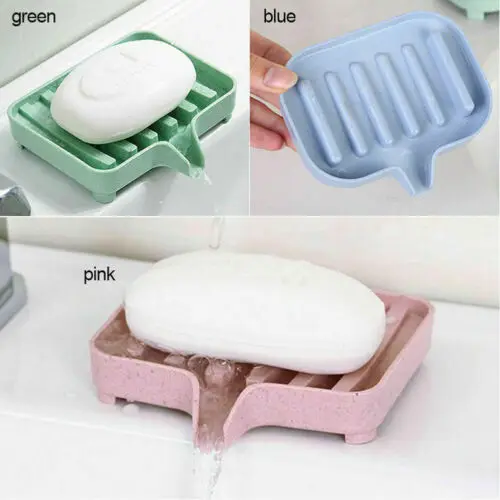 Home Water Draining Soap Dish Case Holder Drainer Soap Saver Stand Storage Box 