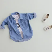 Spring Girls blouses&Shirts denim Baby Girl Clothes Casual Soft Fabric Children Clothing Kids girls blouse Shirt