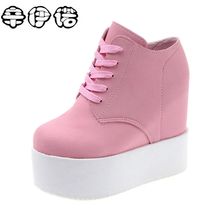 

Fashion brand Spring Women high wedge casual shoes Female 11CM Increased Height Shoes Woman Platform Loafers Canvas Single Shoes